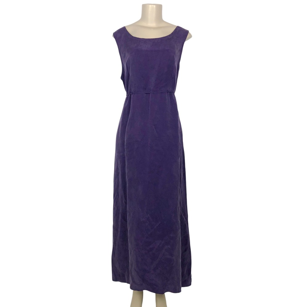 K Studio Vintage 90s Faux Suede Belted Maxi Dress Size 16 A-Line Whimsigoth Y2K